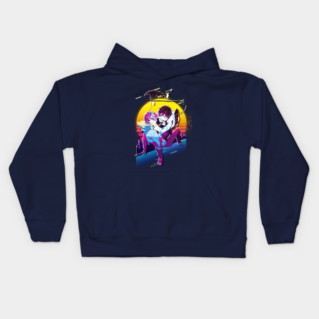 Shima Renzō and Rin Okumura Kids Hoodie by 80sRetro